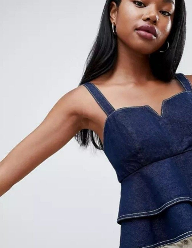 Asos Peplum Denim Top