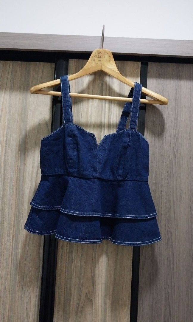 Asos Peplum Denim Top