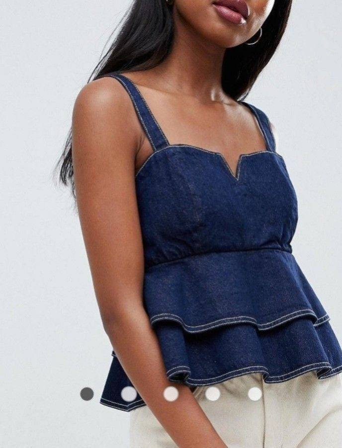 Asos Peplum Denim Top