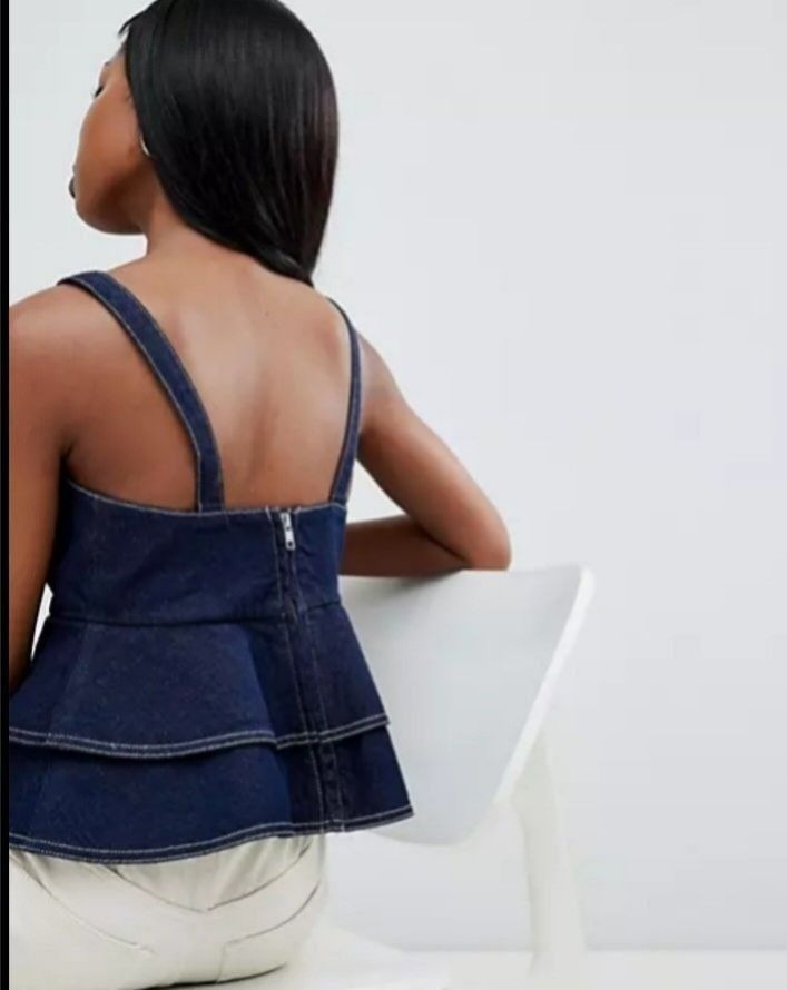 Asos Peplum Denim Top