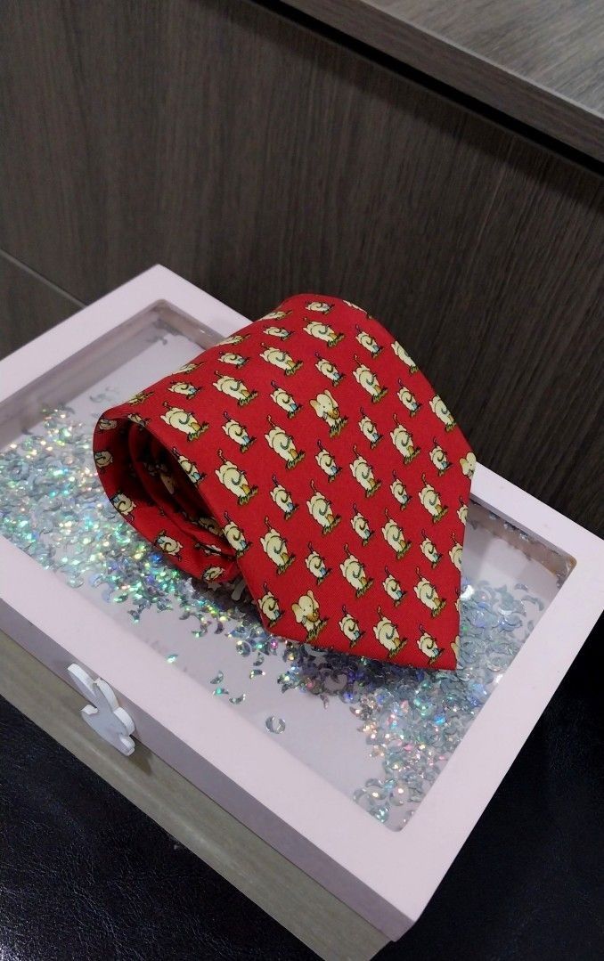 Salvatore Ferragamo Elephant Pattern Silk Tie