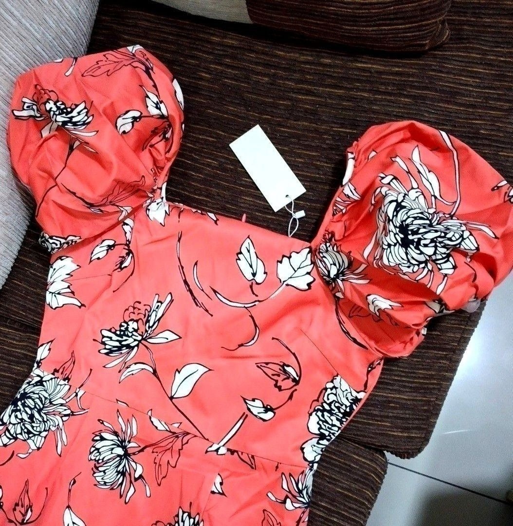 Bysi Puff Sleeve Floral Dress