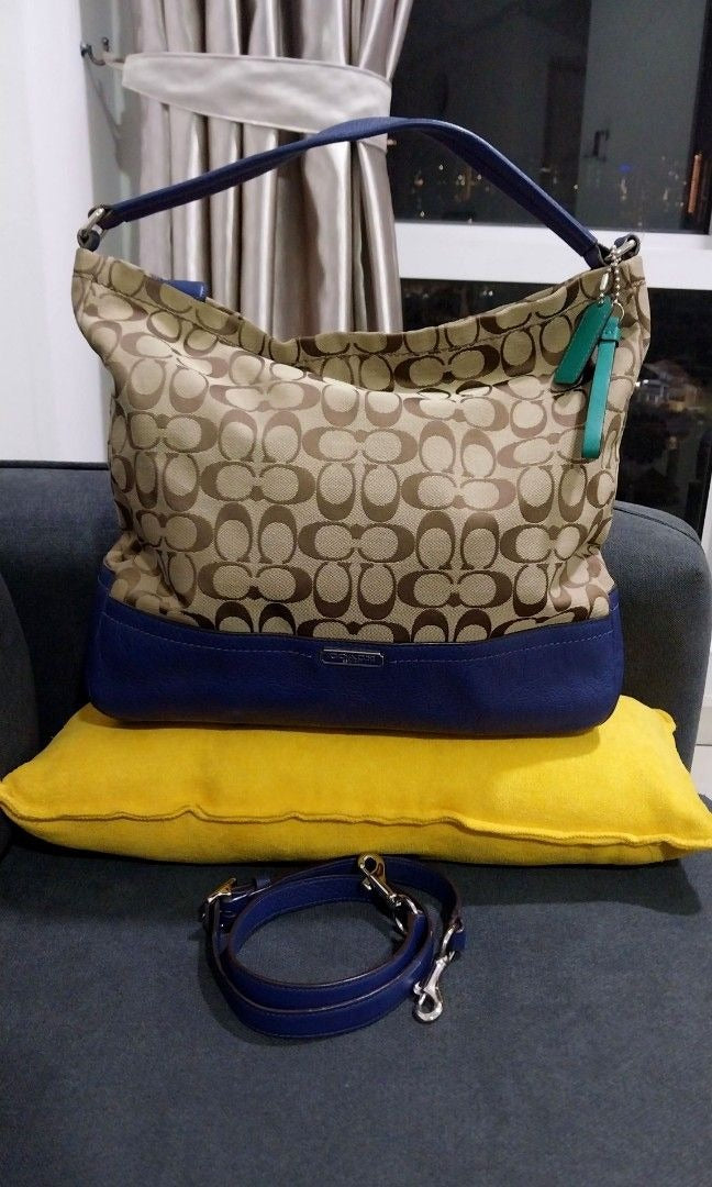 Coach Signature Monogram 2Way Hobo Bag