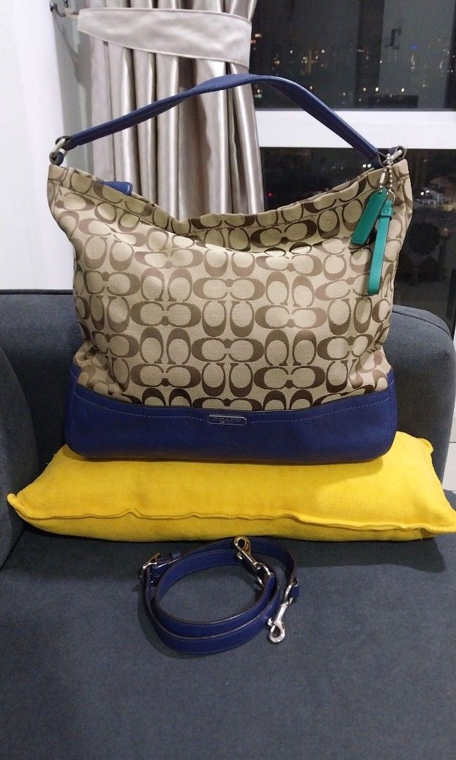 Coach Signature Monogram 2Way Hobo Bag