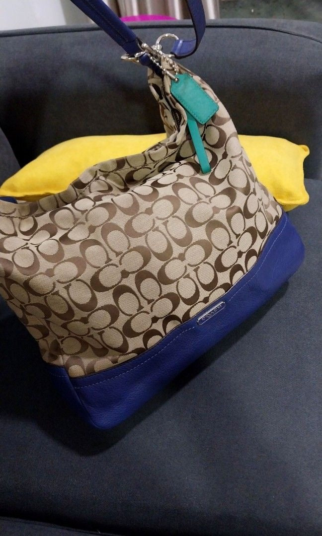 Coach Signature Monogram 2Way Hobo Bag