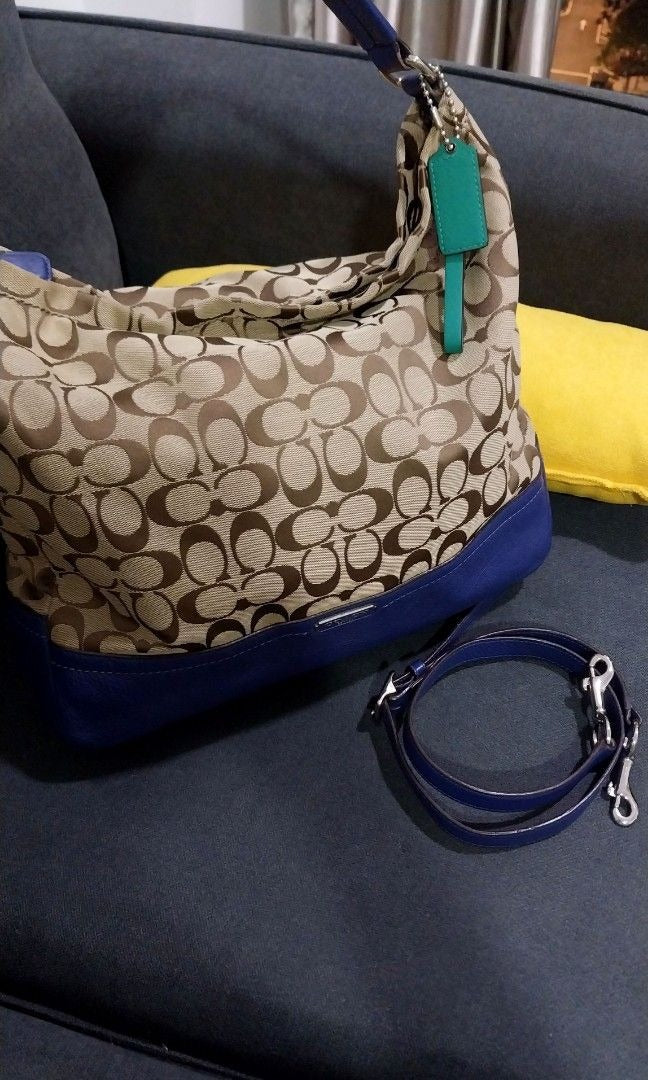 Coach Signature Monogram 2Way Hobo Bag