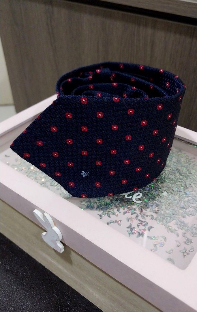 Gucci Dark Navy Bee Floral Silk Tie
