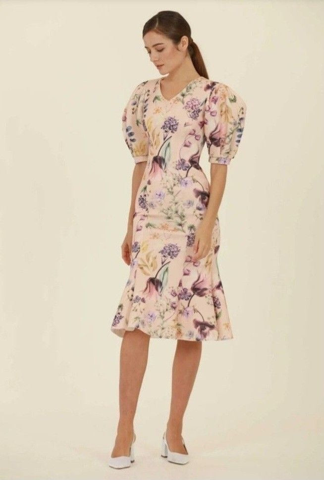 Doublewoot Puff Sleeve Midi Dress