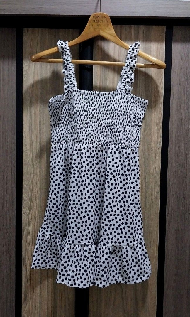 Topshop Shirred Flippy Mini Dress