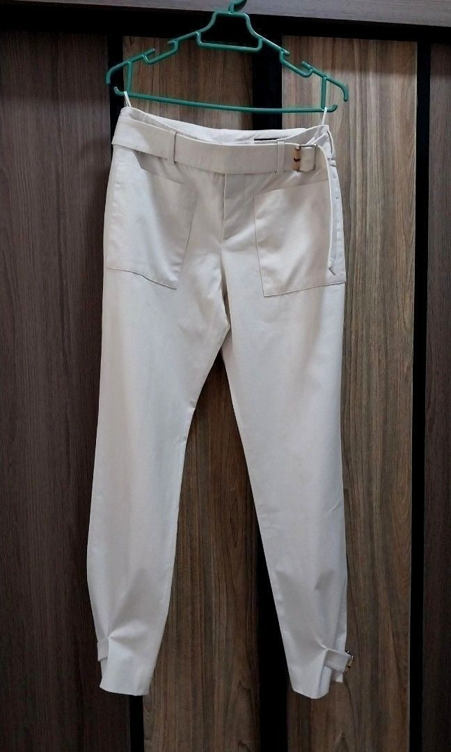 Gucci Cream Cotton Bamboo Buckle Pants