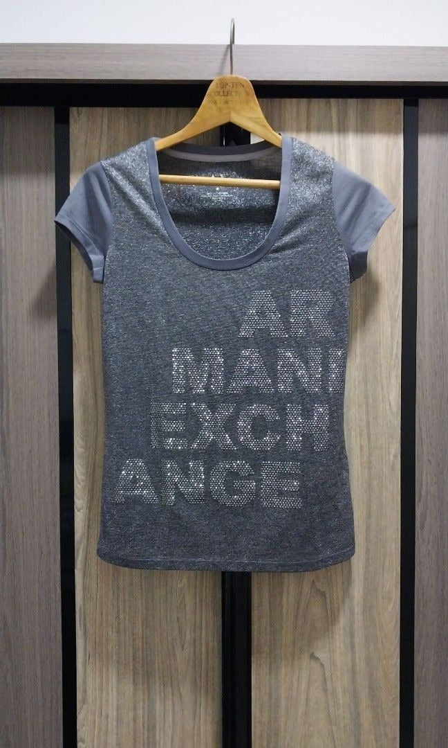 Armani Exchange Silver-Grey Top