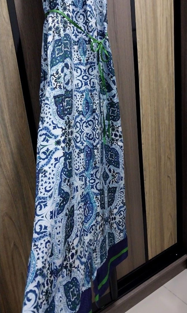 Massimo Dutti Self-tie Halter Maxi Dress