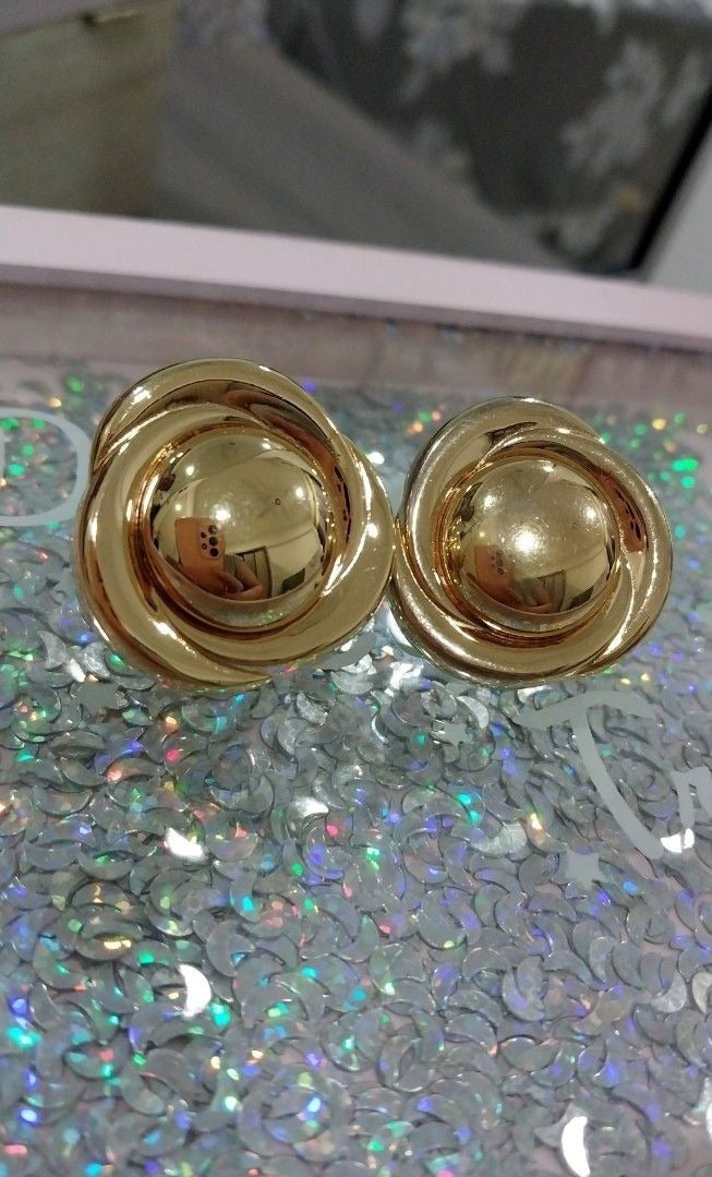 Vintage Monet Gold Clip Earrings