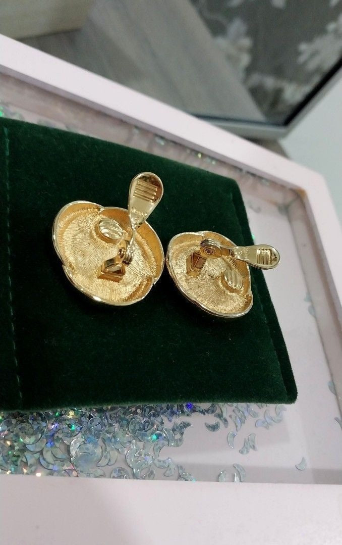 Vintage Monet Gold Clip Earrings