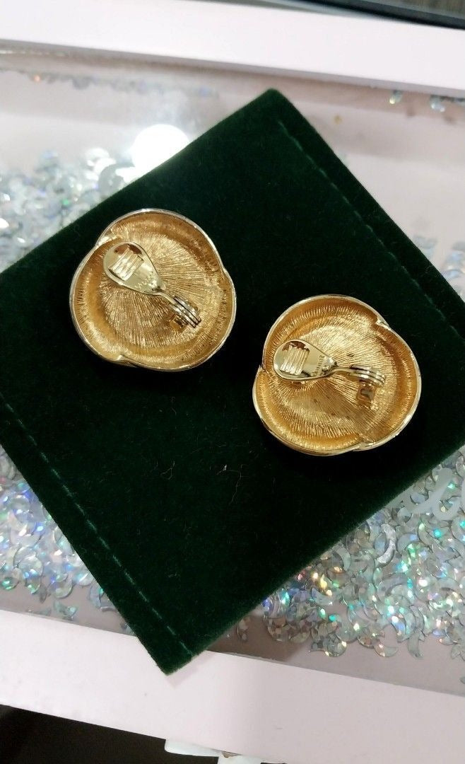 Vintage Monet Gold Clip Earrings