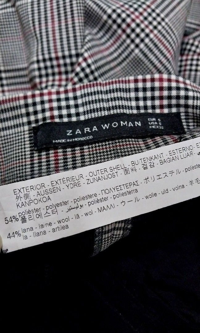 Zara Checkered High-Rise Shorts
