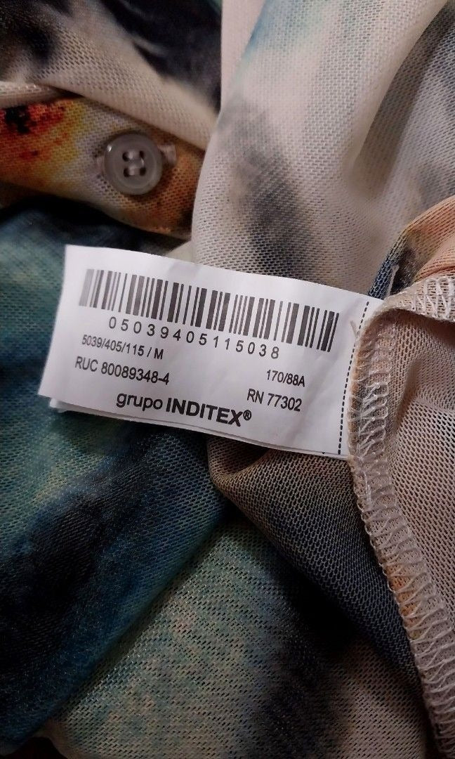 Zara Tie-Dye Print Tulle Mesh Shirt