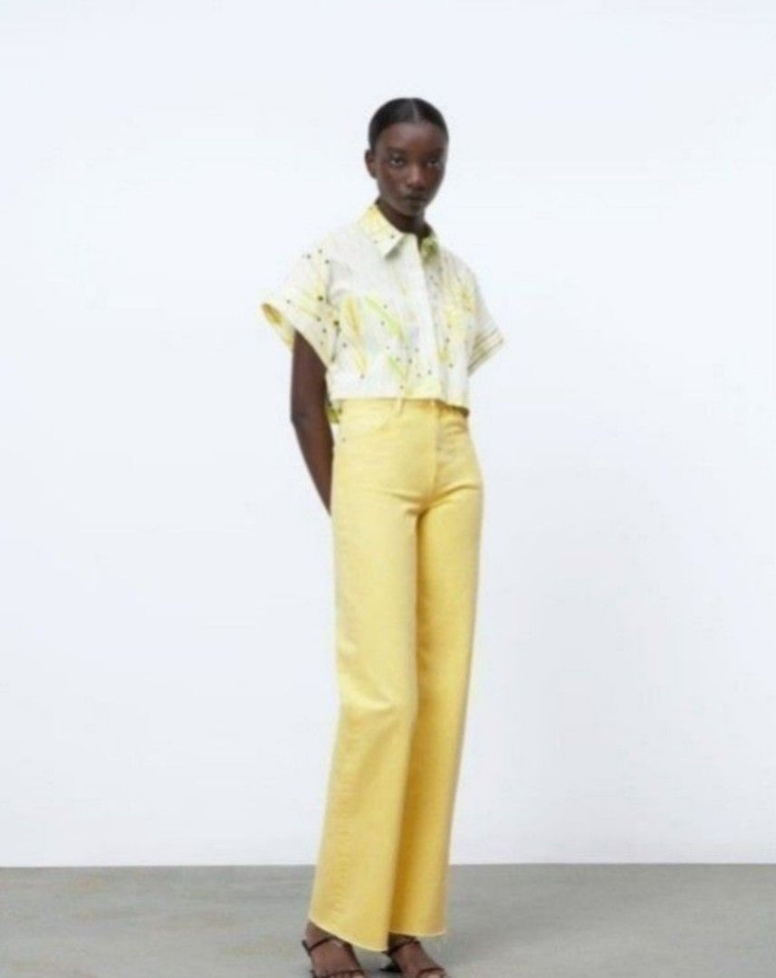 Zara Floral Poplin Crop Top