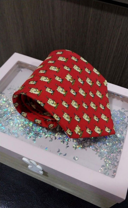 Salvatore Ferragamo Elephant Pattern Silk Tie