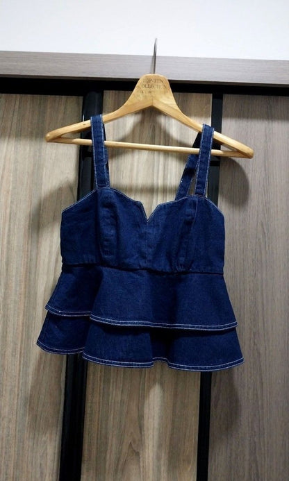 Asos Peplum Denim Top
