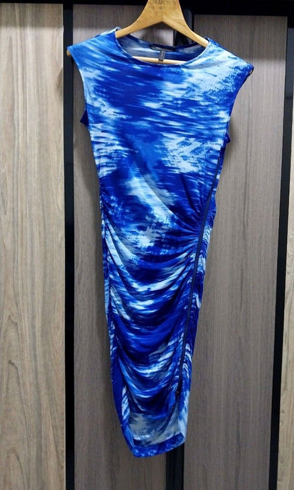 BCBG Maxazria Blue Dell Ruched Dress