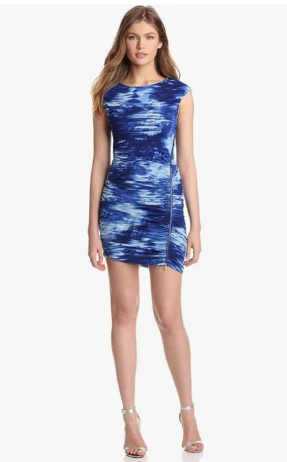 BCBG Maxazria Blue Dell Ruched Dress