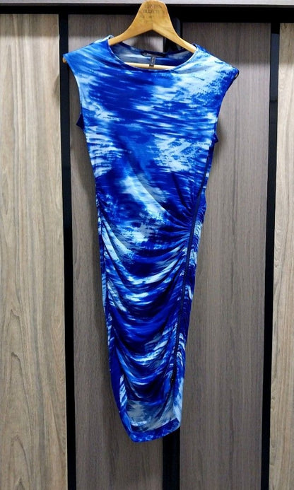 BCBG Maxazria Blue Dell Ruched Dress