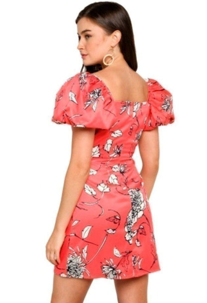 Bysi Puff Sleeve Floral Dress