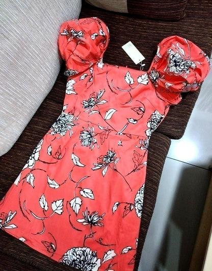 Bysi Puff Sleeve Floral Dress