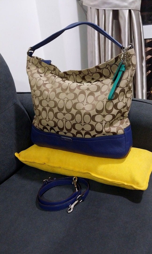Coach Signature Monogram 2Way Hobo Bag