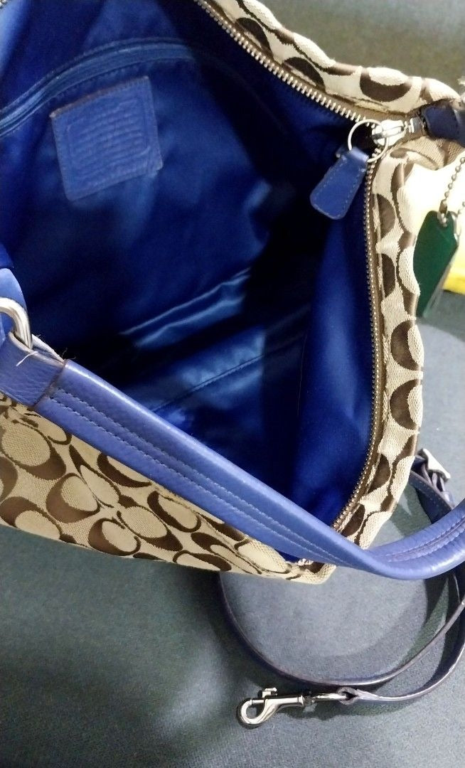 Coach Signature Monogram 2Way Hobo Bag