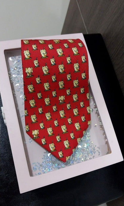 Salvatore Ferragamo Elephant Pattern Silk Tie