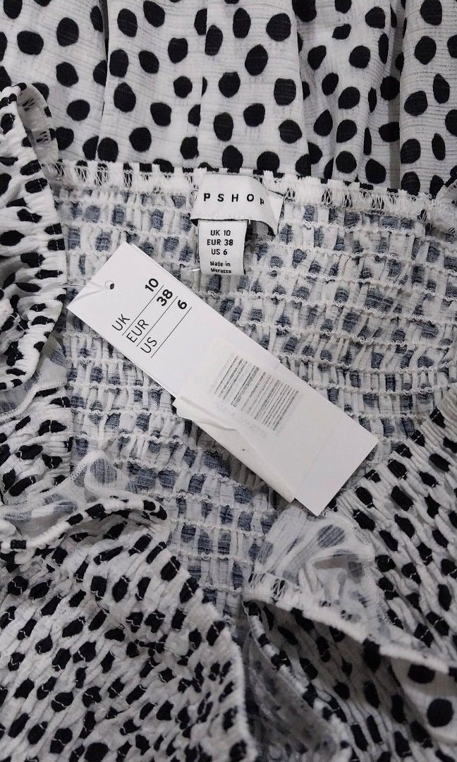 Topshop Shirred Flippy Mini Dress