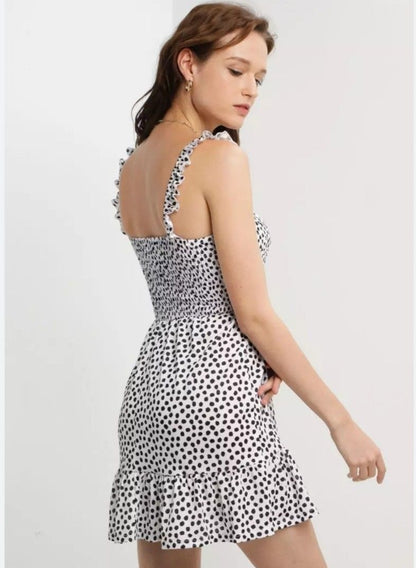 Topshop Shirred Flippy Mini Dress