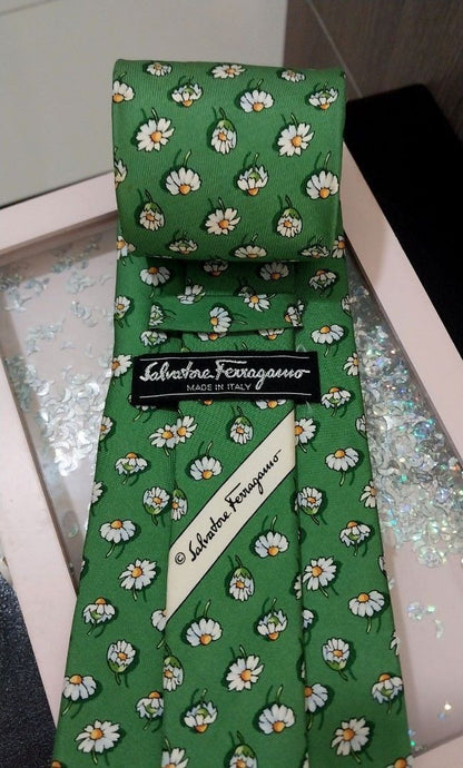 Salvatore Ferragamo Floral Pattern Silk Tie