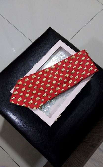 Salvatore Ferragamo Elephant Pattern Silk Tie