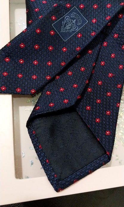 Gucci Dark Navy Bee Floral Silk Tie