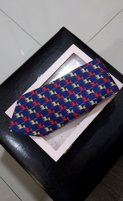 Christian Dior Cat Pattern Silk Tie
