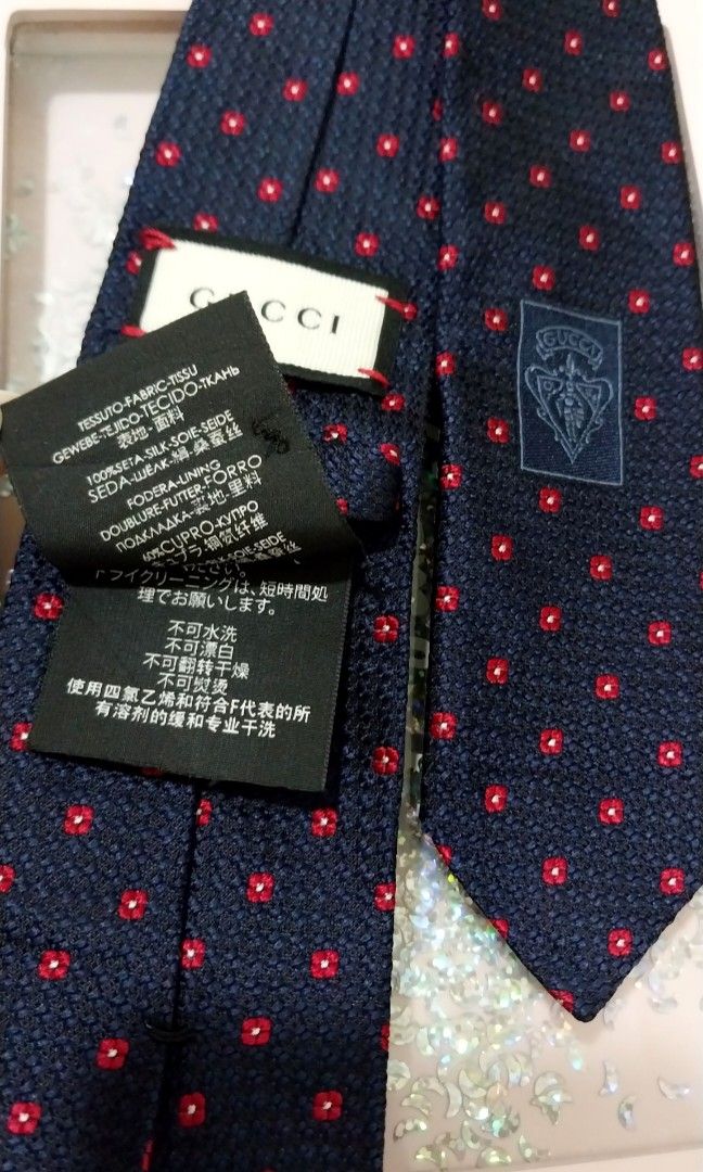 Gucci Dark Navy Bee Floral Silk Tie