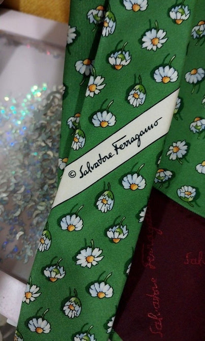 Salvatore Ferragamo Floral Pattern Silk Tie