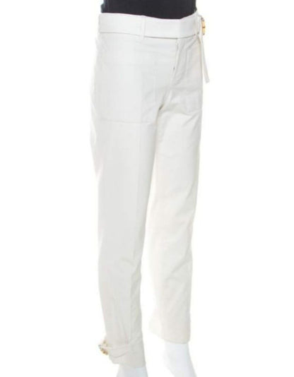 Gucci Cream Cotton Bamboo Buckle Pants