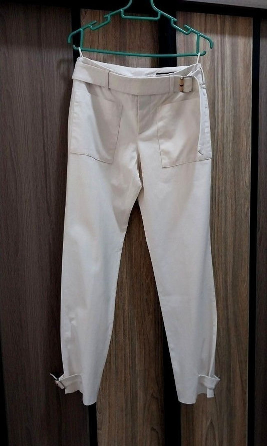 Gucci Cream Cotton Bamboo Buckle Pants