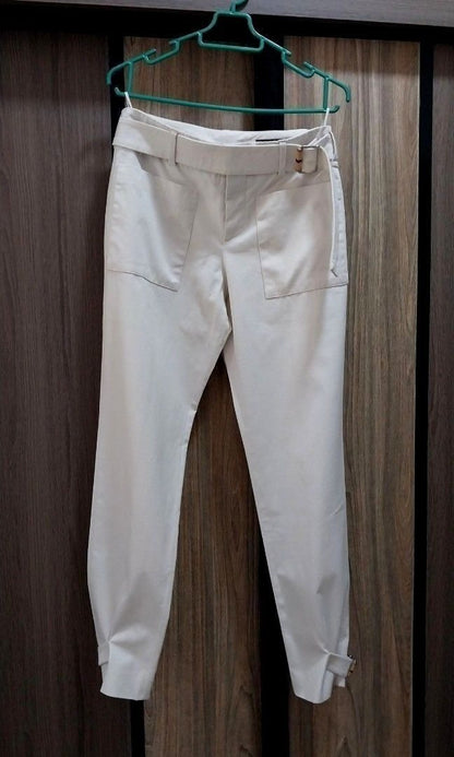 Gucci Cream Cotton Bamboo Buckle Pants