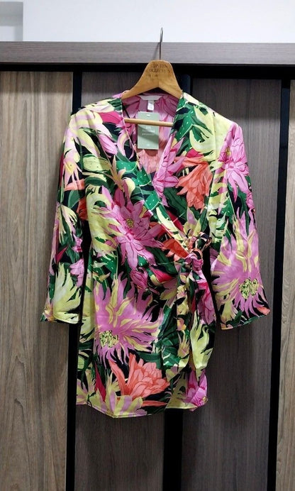 H&M Satin Wrap Mini Dress
