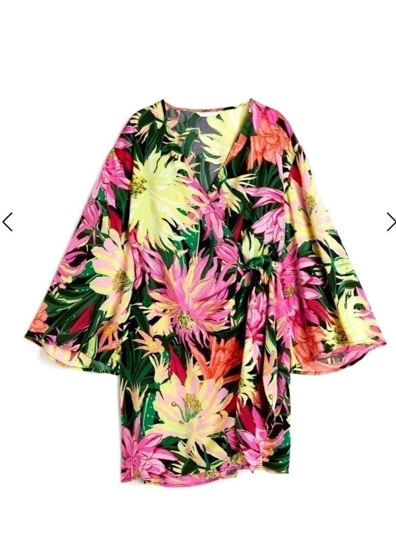 H&M Satin Wrap Mini Dress