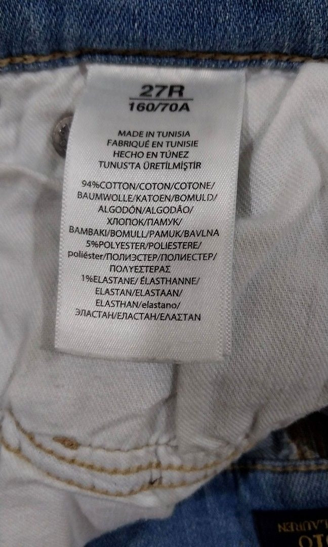 Polo Ralph Lauren Ripped Faded Tompskins Skinny Crop Jeans