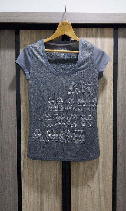 Armani Exchange Silver-Grey Top