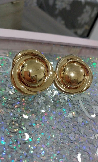 Vintage Monet Gold Clip Earrings