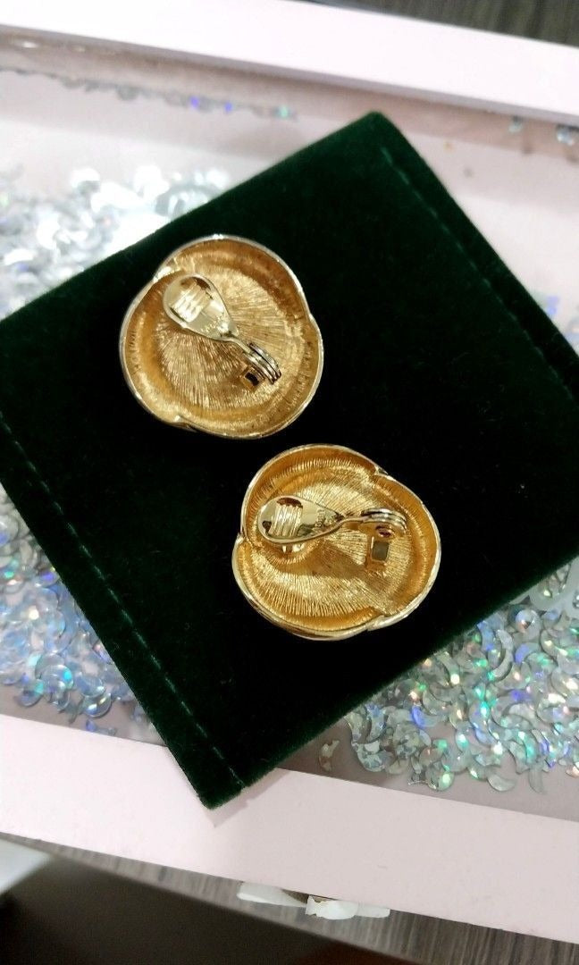 Vintage Monet Gold Clip Earrings
