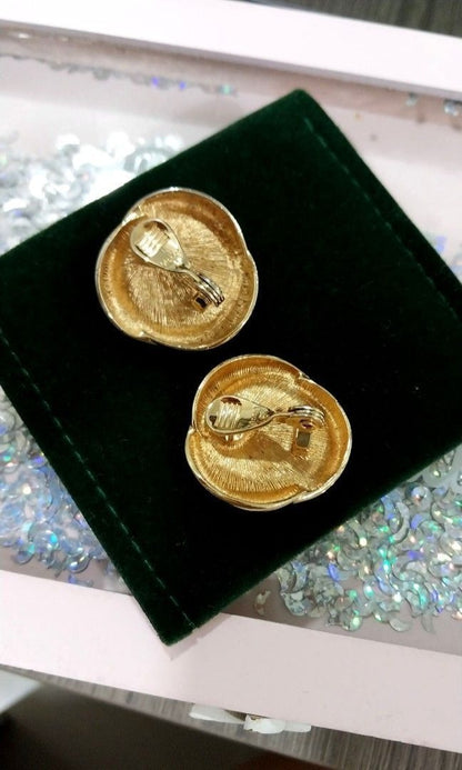 Vintage Monet Gold Clip Earrings